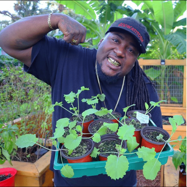 Corey Paul aka Gardening with Goo in his garden. (Picture taken from social media)