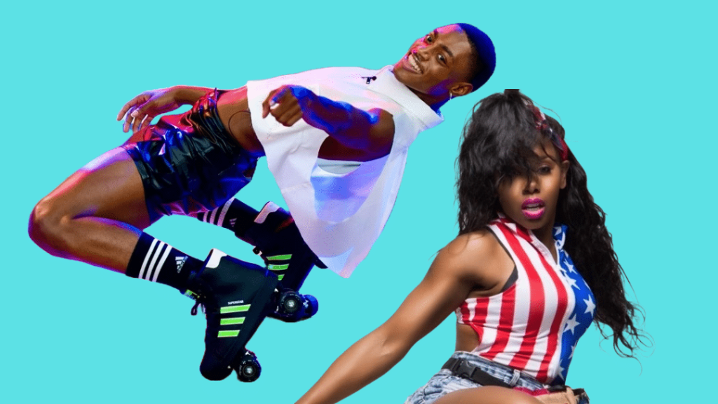 (L-R) Professional skaters Laron Best and Msss Kamille.